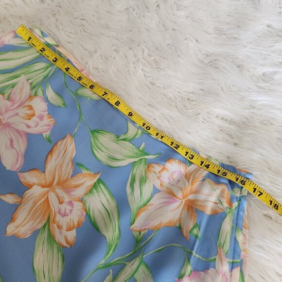 Vintage Lauren Ralph Lauren Floral Silk Blouse Maxi Skirt 2-PC Set Large 14 Wrap - Picture 8 of 16